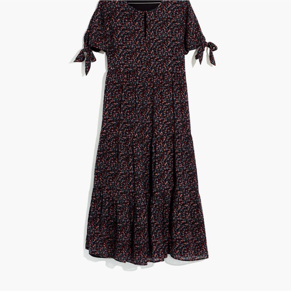 Madewell Tie Sleeve tiered maxi floral dress. Size S - Picture 2 of 5